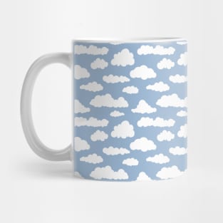 Sunny sky: White cartoon clouds in a repeating pattern Mug